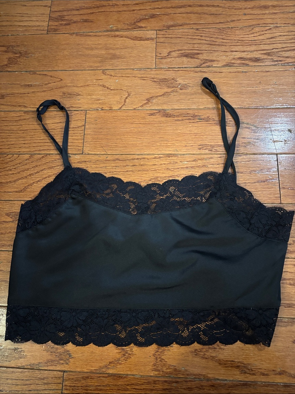 Brandy Melville Satin Lace Crop Top
